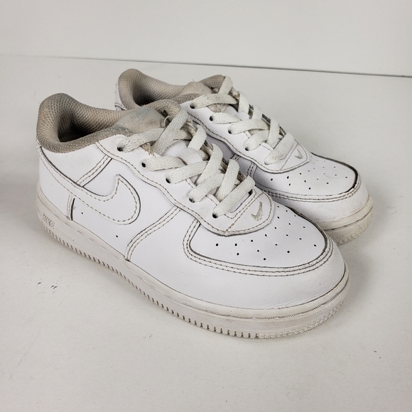 Nike Air Force 1 Triple White Toddler Athletic Shoe Size 10C White 314194-117 - Picture 1 of 7